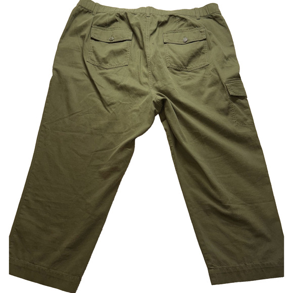 Talbots Supersoft Cargo Pants High Waist Crop Straight Leg Green Size 22W NWT - Picture 2 of 7